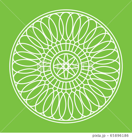 Outline of a floral pattern mandala 65896186
