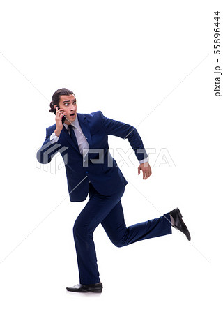Young male businessman employee isolated on white Young male businessman employee isolated on white 65896444