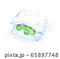白いふきんで青梅を拭く水彩画風イラスト　梅レシピ　梅仕事 65897748