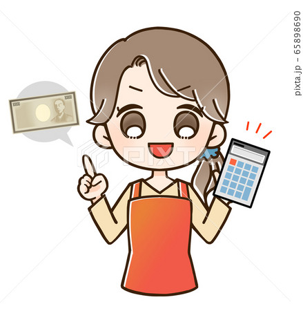 指差し主婦 電卓とお金 指差し主婦 電卓とお金 65898690