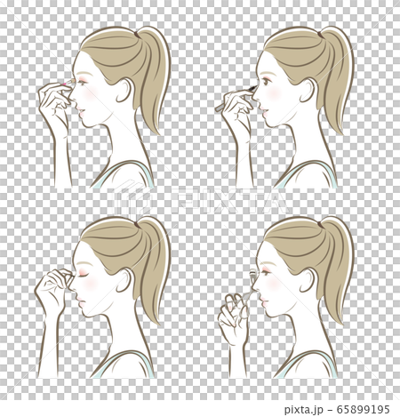 メイクをしている女性のイラスト 65899195