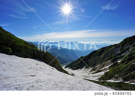 白馬大雪渓からの景色 白馬大雪渓からの景色 65899702