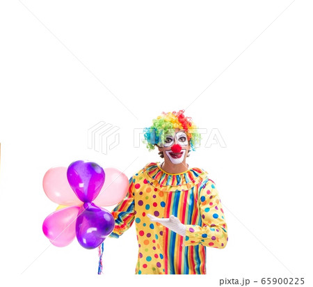 Funny clown isolated on white background Funny clown isolated on white background 65900225
