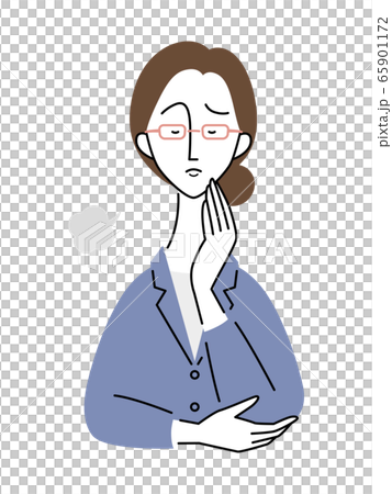 がっかりした様子のビジネスウーマンのイラスト素材