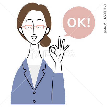 "OK"のジェスチャーをするビジネスウーマン 65901174