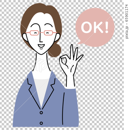 "OK"のジェスチャーをするビジネスウーマン 65901174