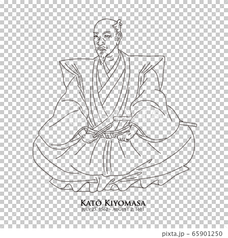  加藤清正（1562-1611）歷史人物的線描插圖 65901250