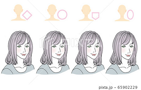 顔型別ヘアスタイル 顔型別ヘアスタイル 65902229