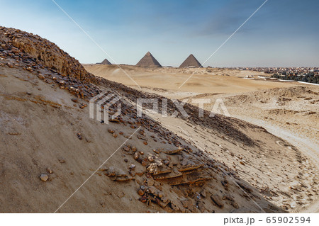 Panorama of the Great Pyramids of Giza, Egypt 65902594