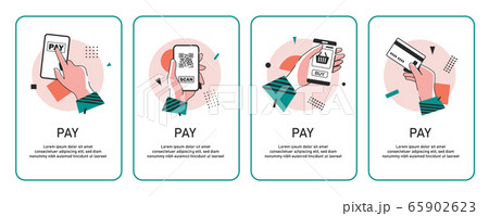 Payment with smartphone icon, online mobile payment,flat design icon vector illustration 65902623