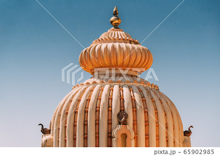 Mapusa, Goa, India. The Shree Ganesh Mandir, Ganeshpuri Temple. Famous Landmark And Popular Destination. Close Up Details 65902985