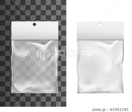 Transparent plastic pocket bag, package mockup Transparent plastic pocket bag, package mockup 65903285