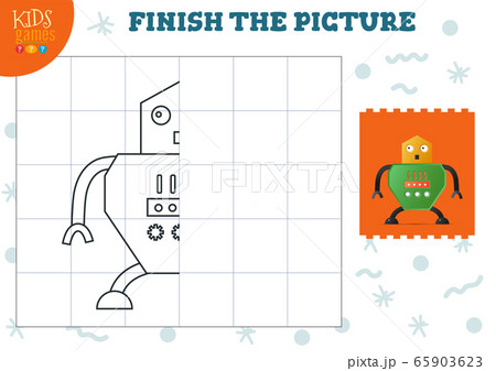 Copy picture vector illustration. Complete and color game for preschool and school kids 65903623