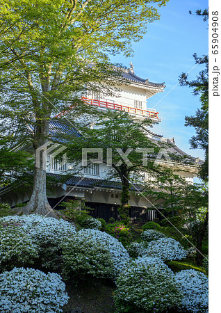 朝日を浴びる御隅櫓　久保田城　秋田市 65904908