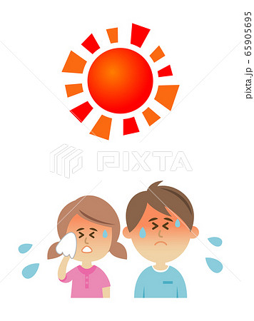 暑さに悩む子供のイラストイメージ 暑さに悩む子供のイラストイメージ 65905695