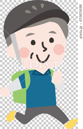 デリバリーの配達をするシニアの男性 65905696