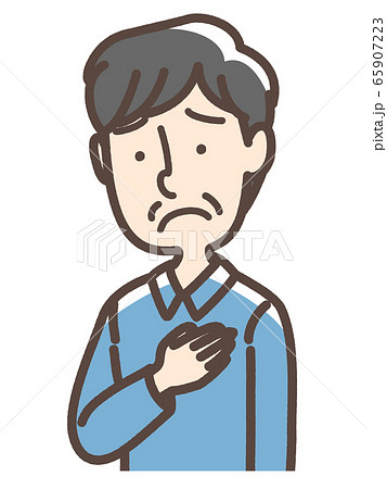 心配な男性　中高年 65907223