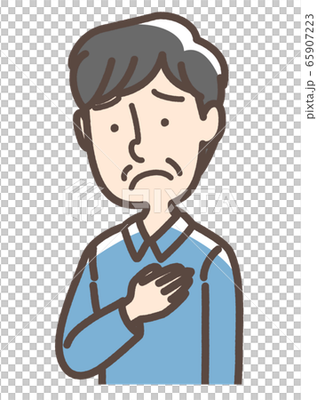 Anxious man middle-aged - Stock Illustration [65907223] - PIXTA