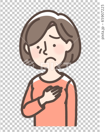 心配な女性　中高年 65907225
