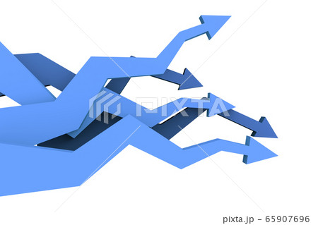 Many arrows showing different business results 65907696