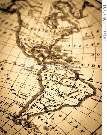 アンティークの世界地図 アメリカ大陸 アンティークの世界地図 アメリカ大陸 65907751