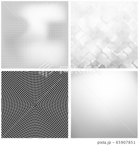 Halftone Pattern. Set of Dots. Dotted Texture on White Background. Overlay Grunge Template. Distress Linear Design. 65907851