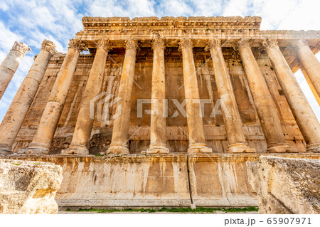 Columns of ancient Roman temple of Bacchus and 65907971