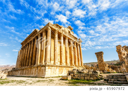 Ancient Roman temple of Bacchus with surrounding 65907972