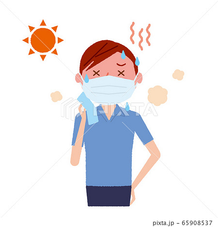 熱中症　マスク　男性　ベクター　イラスト 65908537