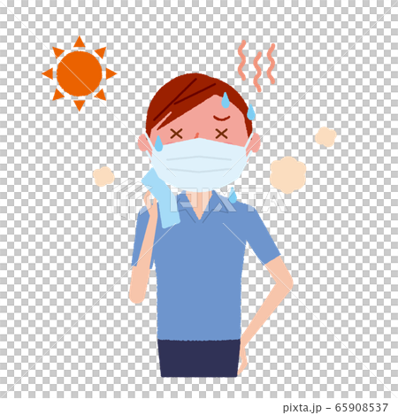 中暑面具男性矢量圖 65908537