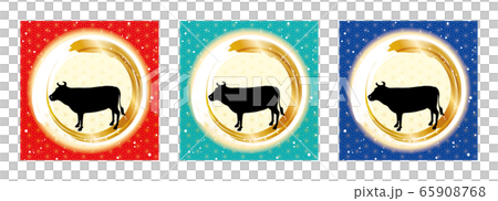 New Year's card material ox silhouette New Year's card material ox silhouette 65908768