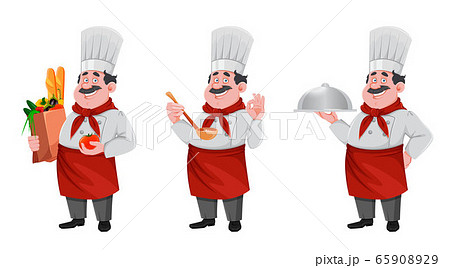 Handsome chef cartoon character. Cheerful cook 65908929