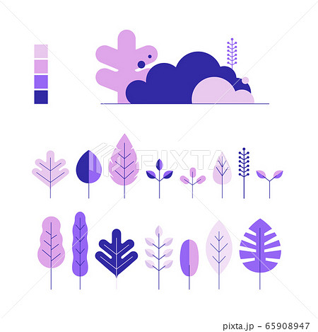 フラットデザインの背景に使える植物アイコンのイラスト素材 フラットデザインの背景に使える植物アイコンのイラスト素材