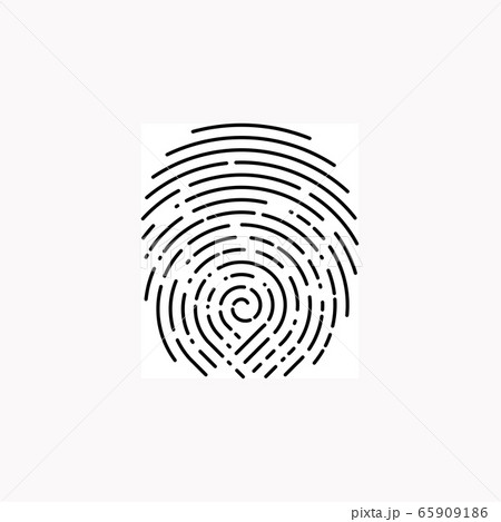 Fingerprint design vector illustration on white. Rounded lines design style 65909186