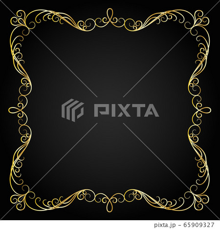 Vintage Gold Frame. Decorative vector frame with place for text 65909327