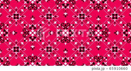 Rectangular seamless Bandana Print vector design for rug, carpet, tapis, shawl, towel, textile, yoga mat. Neck scarf or kerchief pattern design. Traditional ornamental ethnic pattern with paisley. 65910660