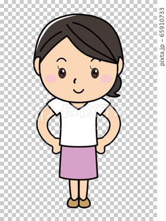 Girl 01_01 (smile, hands on hips, whole body, woman) 65910733