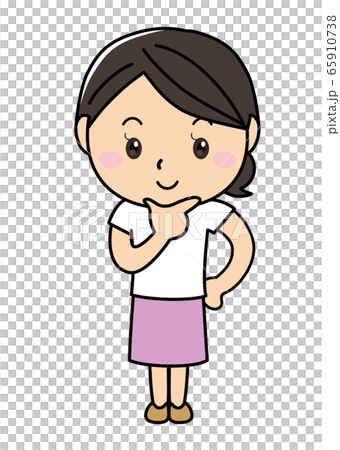 Girl 01_01 (smiling, thinking with hands on chin, full body, female) Girl 01_01 (smiling, thinking with hands on chin, full body, female) 65910738