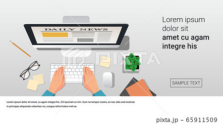 businessman reading daily news articles on computer monitor screen online newspaper press mass media businessman reading daily news articles on computer monitor screen online newspaper press mass media 65911509