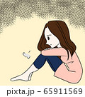 うつ／女性／イラスト 65911569