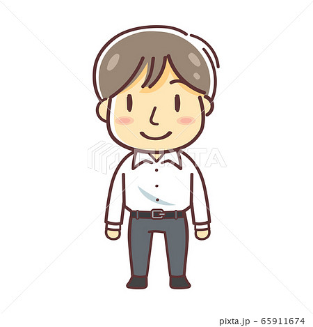 シャツを着た男性の汎用イラストのイラスト素材