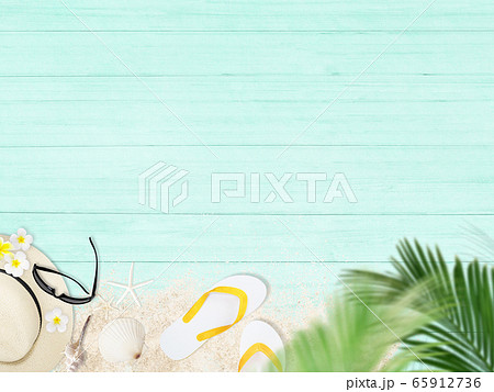 背景-砂浜-ブルー 65912736