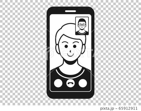 Illustration of a man making a videophone 65912911
