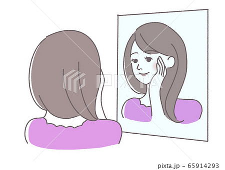 肌つや 弾力 肌 ハリ つや玉 バッチリ 女性 イラストのイラスト素材 肌つや 弾力 肌 ハリ つや玉 バッチリ 女性 イラストのイラスト素材