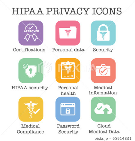 HIPAA Compliance icon set with hippa image 65914831