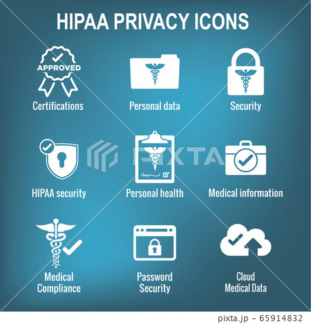 HIPAA Compliance icon set with hippa image 65914832