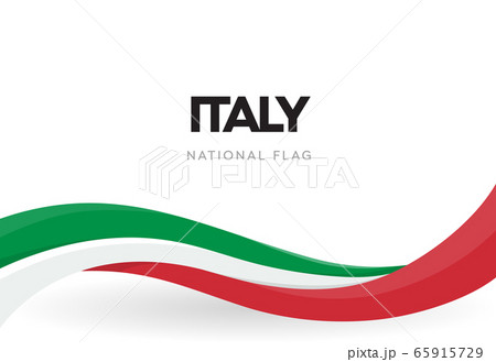 The Italian Republic waving flag banner. National symbol of Italy poster. Patriotic green, red and white ribbon vector illustration. Festival of the Republic. Public holiday. Independence day. 65915729