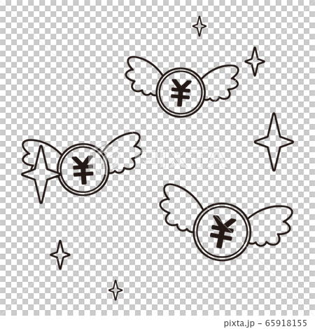 Flying japanese yen coins 65918155