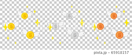Flying dollar coins 65918157