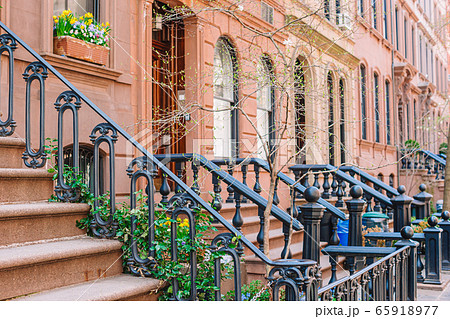 Empty streets in West Village at New York Manhattan, USA 65918977